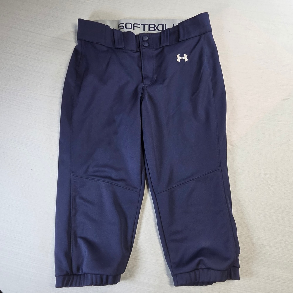 Under Armour Women Navy Blue Softball Pants Style 1375665 Size M